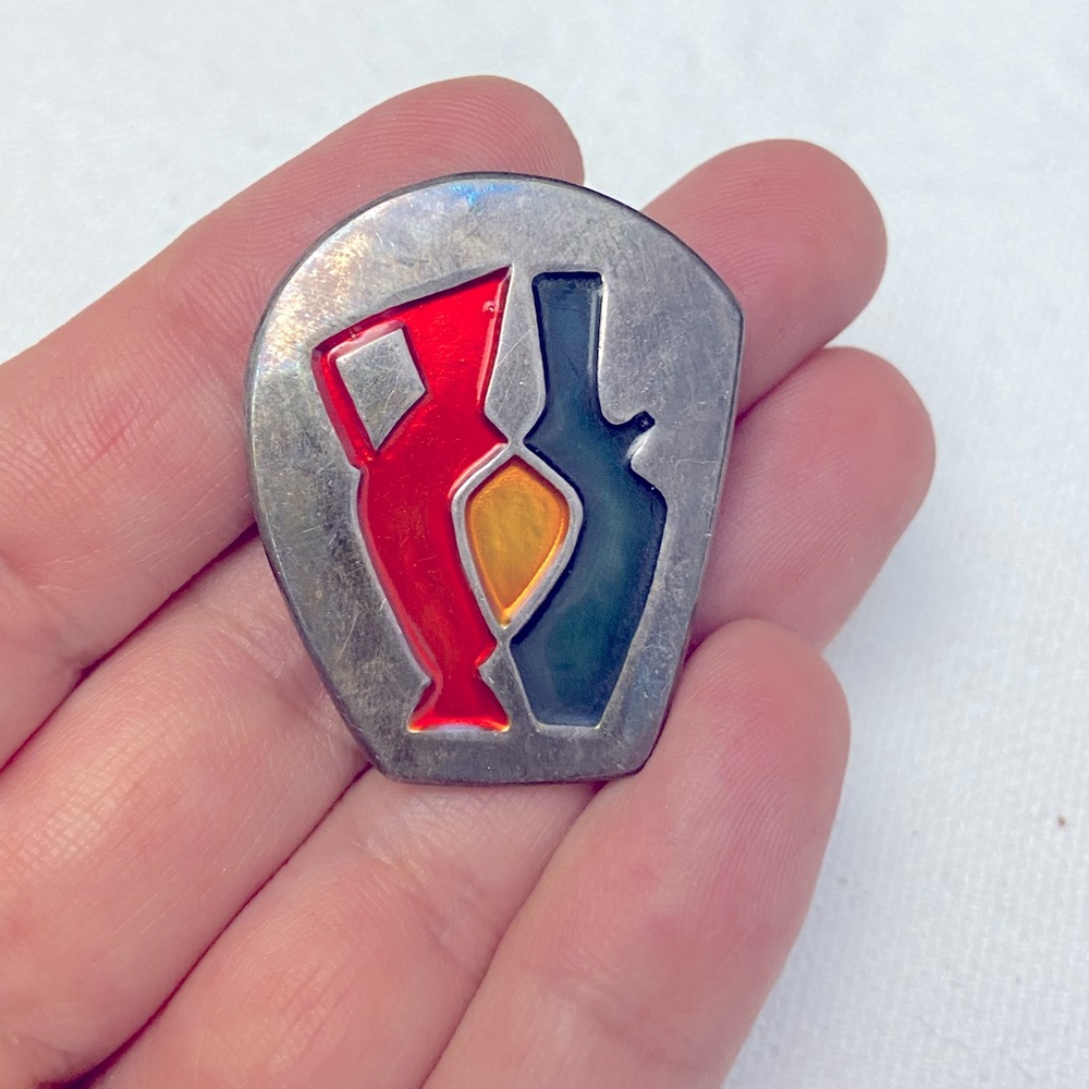 Vintage Midcentury Modern Enamel Pin Broach